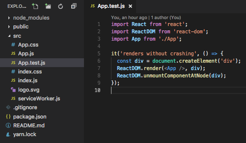 app test file