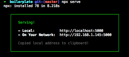 npx serve command